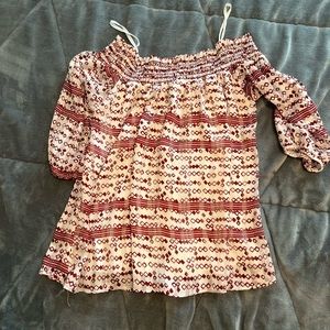 Red/white blouse —- medium